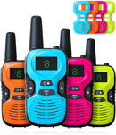 Walkie Talkies for Kids Long Range - 4 Pack Kid Walkie Talkies with Replaceable Shell Backlit LCD Flashlight 3 Miles Range - Gifts and Toys for 5-7 Year Old Boys and Girls by TinyTreasures Baby Boutique