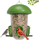 LONA Bird Feeders for Outdoors Hanging – 3 Separate Compartments, 3 Feeding Ports, Weatherproof Dome & 3 Ways to Hang, Large Capacity for Cardinals/Finches (Green，Plus by CozyNest Decor