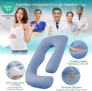 Sasttie Pregnancy Pillows for Sleeping, Jumbo U Shaped Cooling Full Body Pillow with Removable Cover, Pregnant Women Must Haves, Maternity Essential, Blue by TinyTreasures Baby Boutique