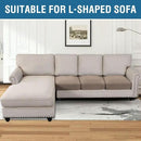 H.VERSAILTEX Super Stretch Individual Seat Cushion/Couch Slipcover Sets Thick Jacquard Textured Twill Fabric (3 Piece Sofa Covers, Sand) by CozyNest Decor