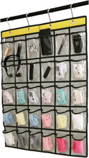 Classroom Pocket Chart for Phone Calculator Holder Over The Door Hanging Closet Jewelry Organizer with 30 Clear Pockets (GREY) by CozyNest Decor