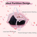 2 Pcs Special Zoning laundry bag for delicates with handles mesh laundry bags washing machine laundry totes travel storage and sorting bag(Pink-Blue) by TinyTreasures Baby Boutique
