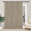 Macochico 100”Wx102”L 100% Blackout Pinch Pleated Linen Curtains for Sliding Door Bedroom Living Room Farmhouse Thermal Insulated Light Khaki Burlap Drapes with Tieback 1 Panel Shabby Chic Style by CozyNest Decor