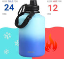 DRINCO Stainless Steel Water Bottle Spout Lid Vacuum Insulated Double Wall Water Bottle(64oz 40oz 32oz 22oz 18oz 14oz) Leak Proof Keep Cold Sport Camping Hiking (64 oz, 64oz Morning Sky Blue) by CozyNest Decor
