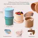 8.5oz Silicone Snack Containers for Kids, Reusable Small Containers with Airtight Lids, Silicone Baby Food Storage Jars, Freezer, Microwave and Dishwasher Safe, Perfect for Infant & Toddler - 4 Pack by TinyTreasures Baby Boutique