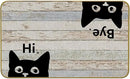 Mingnei Hi Bye Cat Welcome Doormat - Door Mat for Home Kitchen Entrance, Funny Black Cat Lover Floor Mat for Indoor/Outdoor Entryway Rug 30x17 (Grey) by CozyNest Decor