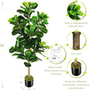 5ft Artificial Fiddle Leaf Fig Tree (60in) with Plastic Nursery Pot Faux Tree, Ficus Lyrata Fake Plant for Office House Farmhouse Living Room Home Decor (Indoor/Outdoor) by CozyNest Decor