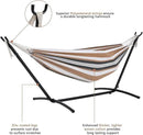 Double Hammock with Stand Included 450lb Capacity Space Saving Steel Stand,Premium Carry Bag Included,Suit for Outside,Indoor,Yard,Camping(Coffee). by GreenHaven Gardens
