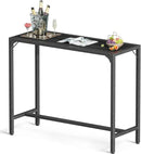 ODK 39 Inch Outdoor Bar Table, Patio Counter Bar Height Table with Weather Resistant Waterproof Top for Hot Tub Garden, Yard, Balcony, Poolside, Indoor (Black) by CozyNest Decor