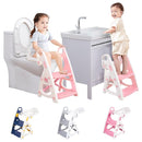Potty Training Seat: 2 in 1 Design Potty Seat for Toilet & Nursery Step Stool for Sink Potty Training Toilet with Height Adjustable Ladder for Kids of All Ages (Light Pink) by TinyTreasures Baby Boutique