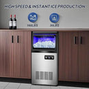 Commercial Ice Maker Machine, 110LBS/24H with 35=0LBS Storage Bin, 15" Wide Built-in Undercounter/Freestanding Ice Maker Machine for Home Bar Outdoor, 40PCS Ice Cubes Ice Machine, Self Cleaning by CozyNest Decor