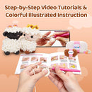 Mewaii Crochet Kit for Beginners Level 1 with 40% Extra Eco-Friendly Pre-Started Easy Yarn, Step-by-Step Video Tutorials for Adults and Kids (2 Pack Lambs) by TinyTreasures Baby Boutique