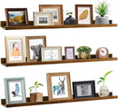 Giftgarden 47 Inch Long Floating Shelves for Wall, Rustic Picture Ledge Large Shelf for Living Room Bedroom Bathroom Kitchen, Set of 3 Different Sizes by CozyNest Decor