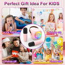 Mini Karaoke Machine, Portable Bluetooth Karaoke Speaker with 2 Wireless Microphone and Lights for Kids and Adults, Chritmas Birthday Gifts for Girls Boys 3-12+ Year Old (Pink) by TinyTreasures Baby Boutique