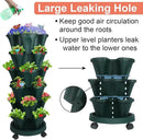 Vertical Planter, 6 Tier Stackable Strawberry Planter with Garden Tool Set, Movable Indoor/Outdoor Garden Herb Pot for Growing Vegetables and Succulents, Green