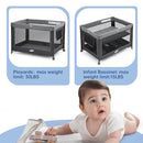 Pamo Babe Portable Playpen Foldable Playard Portable Crib for Baby and Toddlers by TinyTreasures Baby Boutique