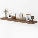 Dreamland 48 Inches Floating Shelves for Wall, 9.3" Deep Long Floating Shelves Set of 1, Large Display & Storage Shelf, Wall Shelf for Bathroom Bedroom Living Room Kitchen Office, Walnut by CozyNest Decor