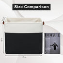 Large Fabric Storage Baskets | 50L Storage Bins, Decorative Linen Closet Baskets with Handles for Organizing, Shelf, Toys, Clothes, Home, Office, Nursery, 17x12x15Inches (Black&White) by TinyTreasures Baby Boutique