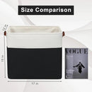 Large Fabric Storage Baskets | 50L Storage Bins, Decorative Linen Closet Baskets with Handles for Organizing, Shelf, Toys, Clothes, Home, Office, Nursery, 17x12x15Inches (Black&White) by CozyNest Decor