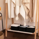 3 Pack Small Storage Baskets for Organizing, Cute Woven Decorative Gift Baskets for Shelves, Mini Closet Organizer Bins with Handles, 11.81''Lx7.87''Wx4.72''H-Black by CozyNest Decor