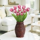 Artificial Tulips Flowers – 20" Long Stem Faux Tulips, 10PCS Real Touch Fake Red Tulip for Vase, Farmhouse, Kitchen, Spring & Wedding Home Decor by CozyNest Decor