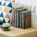 Large Bookend Hold Heavy Books- 7x4x5in 2 Pack Wood Bookends for Heavy Books Heavy Duty Walnut Book Ends for Men Wood Bookends for Office Desk Non-Skid by CozyNest Decor