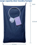 KEEPJOY XL Hanging Laundry Hamper Bag, Hanging Hamper with 2 Strong Hooks for Dirty clothes Door Hanging Laundry bag Large Size 36X22 inch (Blue-1Pack) by CozyNest Decor