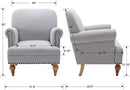 chairus Linen Accent Chair for Living Room Upholstered Mid Century Modern Single Sofa Chair with Solid Wood Legs Comfy Reading Chair Armchair for Bedroom/Office Room/Recption/Lounge, Grey by CozyNest Decor