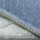decorUhome Chenille Soft Throw Pillow Covers 24x24 Set of 2, Farmhouse Velvet Neutral Decorative Euro Pillow Covers with Stitched Edge for Couch Sofa Bed Home Decor, Blue by CozyNest Decor