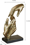 Touch of Class Loving Hands Table Sculpture - Gold - Made of Resin - Contemporary Art Statue - Sign of Love Decor - Modern Hand Statues and Sculptures for Home Desk, Living Room - 11.5 Inches High by CozyNest Decor