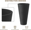 Kante Tall Round Planter Set of 2, 29" H Large Decorative Planter Pots for Outdoor Indoor Garden Patio Front Porch (Black) by GreenHaven Gardens