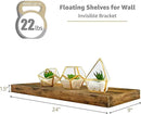 Sorbus Floating Shelves for Wall - 24" Bathroom Shelves, Wall Decor for Bedroom, Kitchen, Living Room, Home Decor & Book storage - Mounted Floating Shelf with Invisible Brackets (Rustic Brown, 4 Pack) by CozyNest Decor