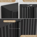 Fluted Buffet Cabinet with Storage, 60" Sideboard Buffet Storage Cabinet with 4 Doors & Adjustable Shelves, Wood Coffee Bar Credenza Accent Cabinet for Kitchen, Dining Room, Living Room, Black(1PCS) by CozyNest Decor