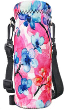 RICHEN Neoprene Water Bottle Carrier Bag with Adjustable Shoulder Strap,Insulated Water Bottle Cover for Stainless Steel/Glass/Plastic Bottles by TinyTreasures Baby Boutique