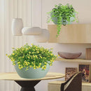 WOUSIWER 13 inch 2 Pack Large Hanging Planters for Indoor Outdoor Plants with Drainage Holes and Chain, Round Hanging Flower Pots for Garden Home Porch Decor, Green by CozyNest Decor