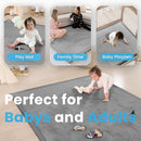 1.3" Thick Baby Play Mat for Floor, 79x118 Large Foam Tummy Time Mat, Padded Support Soft Plush Nursery Rug for Infant Kids Toddler Crawling Kick Activity (Dark Grey) by TinyTreasures Baby Boutique