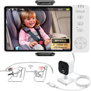 Wireless Baby Car Camera Monitor 5" HD 1080P IPS, 360° Rotating Camera with Auto/Manual Night Vision, 1000ft Range, Anti-Glare Display & USB Charging for Backseat, Home, Travel，Camping by TinyTreasures Baby Boutique