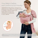 Baby Wrap Ring Sling 7-35 lbs, Baby Sling Carrier for Newborn, Toddler, Infant Holder, Lightweight Baby Carrier Wraps, Pink by TinyTreasures Baby Boutique
