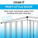 Cover It 5' x 3' Galvanized Steel Outdoor Storage Shed with Pent Roof and Lockable Sliding Doors, Weather-Resistant Steel Storage Shed for Backyards, Tan by GreenHaven Gardens