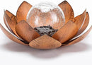 Huaxu Solar Lights Outdoor Decor Metal Lotus Flower LED Waterproof Glass Decorative Gifts for Garden Lover Women Mom Table Pathway Lawn Patio Yard Ground by GreenHaven Gardens