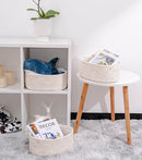 Baskets&Bins for Shelf Storage &Organizing/Cute Basket to Store and Organize Daily Items/Woven Rope Basket for Living Room, Bedroom,Playroom/Small Oval-13x8.66x5.11’’,3 Packs Rainbow by TinyTreasures Baby Boutique