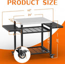 Outdoor Grill Table, Stainless Steel Grill Cart for Blackstone Griddle, Pizza Oven Stand for Onni, Kitchen Cooking Prep Table BBQ Cart for Party, Bar, Camping by CozyNest Decor