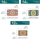 vancasso Serving Platters Set of 3, 16"/14"/12" Inch Rectangular Trays - Serving Platter Extra Large, Bohemian Ceramic Serving Dish for Entertaining Food, Microwave & Dishwasher Safe, Colorful by CozyNest Decor