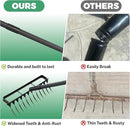 Stirrup Hoe Garden Tool Weed Puller with 76.8Inch Adjustable Stainless Steel Handle, Heavy Duty Hula Hoe and 12 Tines Rake 2 in 1 Gardening Tools Garden Cultivator for Weeding Soil Loosening, Black by GreenHaven Gardens
