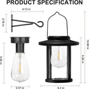Solar Lantern Outdoor,Hanging Solar Lights Waterproof,Outdoor Wall Light Fixtures wiht Bulb,Outside Porch Lights Wall Mount for Front Garage Chicken Coop Farmhouse,2 Pack by CozyNest Decor