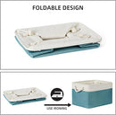 Bidtakay Basket Storage Bins with Handles Fabric Large Storage Baskets for Organizing Set of 3 Collapsible Rectangular Basket for Shelves Closet Organizer 15 X 11 X 9.5 Inches(White&Teal Blue) by TinyTreasures Baby Boutique