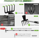 Walensee 2 in 1 Hoe Garden Tool, 63 Inch Garden Hoe Cultivator and 5-Tines Rake with 37-63 Inch Adjustable Long Handle, Weeding Tools Hand Tiller for Yard Lawn Flower Beds Planting Gardening Digging by GreenHaven Gardens