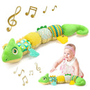 Sumobaby Infant Baby Musical Stuffed Animal Toys for 0-3-6-12 Months,Multi Sensory Toys with Crinkle and Rattles, Tummy Time Toys for Newborn Boys Girls, Dinosaur, Green by TinyTreasures Baby Boutique