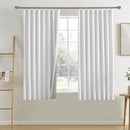 RAIN CITY Snow White Blackout Curtains Back Tab Rod Pocket Pleated Track Curtains Short Kids Bedroom Classic Curtain Drapes 2 Panels Set 63 Inches Long 50x63 by CozyNest Decor