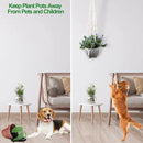 Macrame Plant Hanger for 5 to 10 Inch Plant Pots, Set of 2 Indoor Handmade 35 Inch Woven Rope Hanger Kits with Hooks and Wood Beads, Hanging Planter Basket Holder for Boho Home Decor (White, 2 Pack) by GreenHaven Gardens